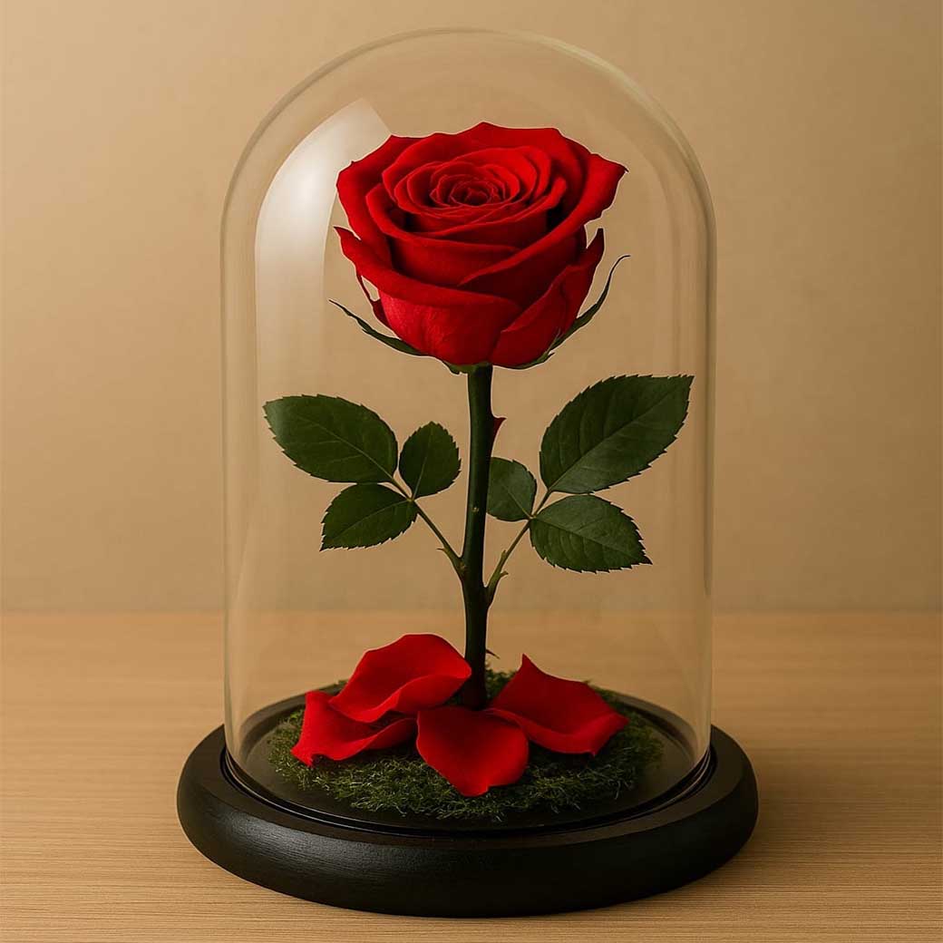 Cúpula con Rosa Roja Eterna