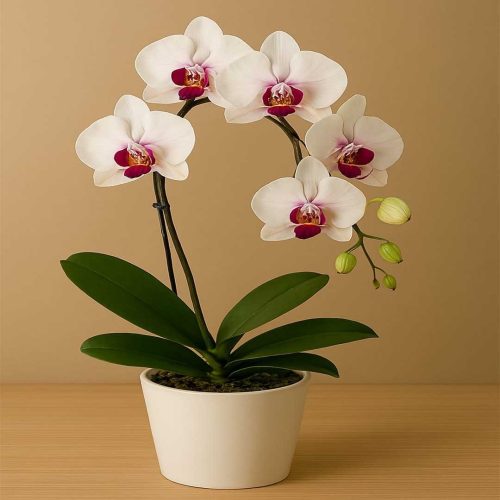 Maceta de orquídea natural en elegante diseño, ideal para regalo en San Valentín - La Peana Taller de Flores