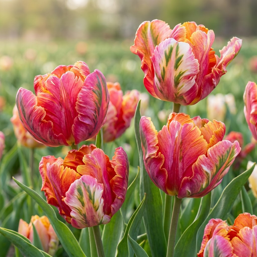 Variedad de tulipán Loro con pétalos originales