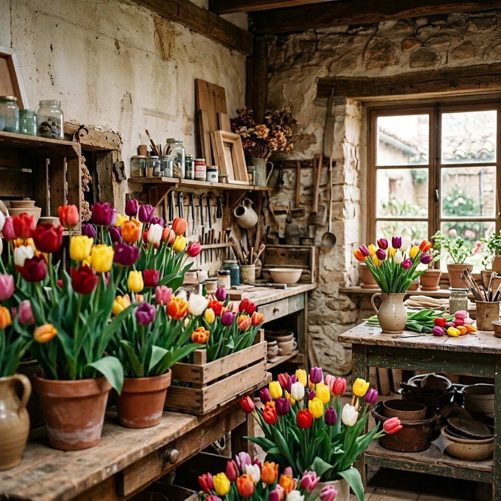 Tulipanes Triumph naturales para ramos elegantes