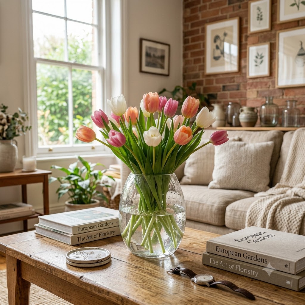 Lugar ideal para conservar un ramo de tulipanes