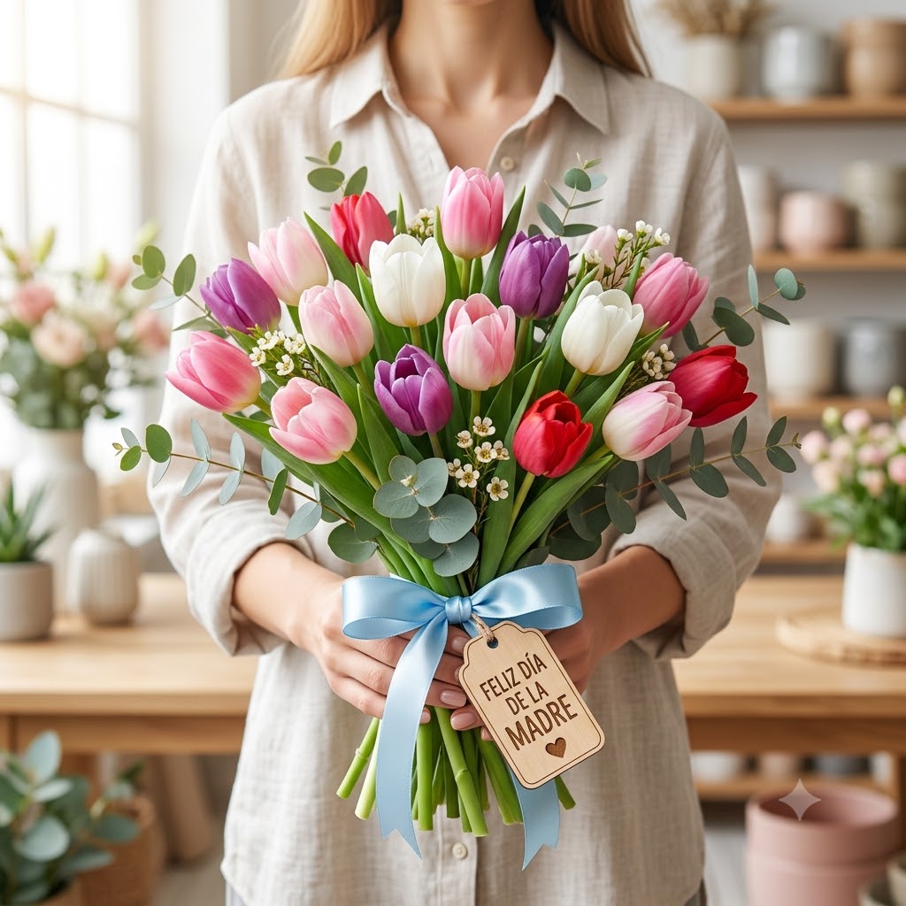 Ramo de tulipanes para el Día de la Madre