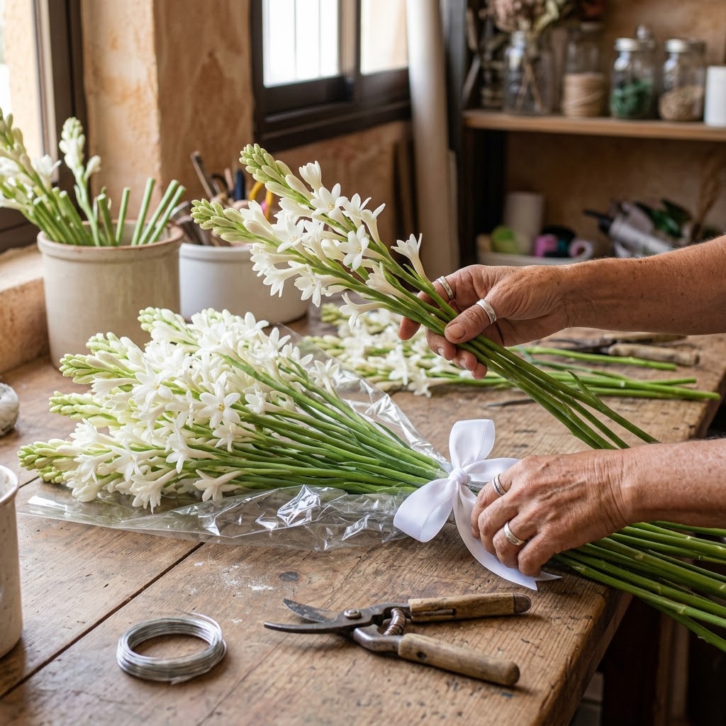 Vara de Nardos elaborados artesanalmente por La Peana Taller de Flores